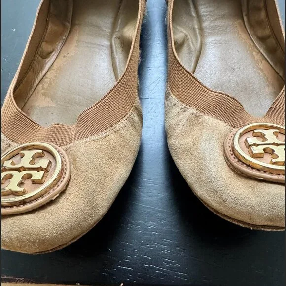 TORY BURCH Caroline Suede Ballerina Flats - Picture 8 of 12